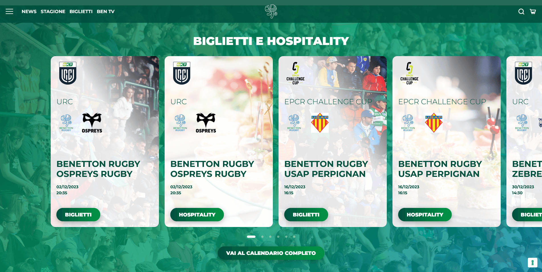 Benetton Rugby Biglietti